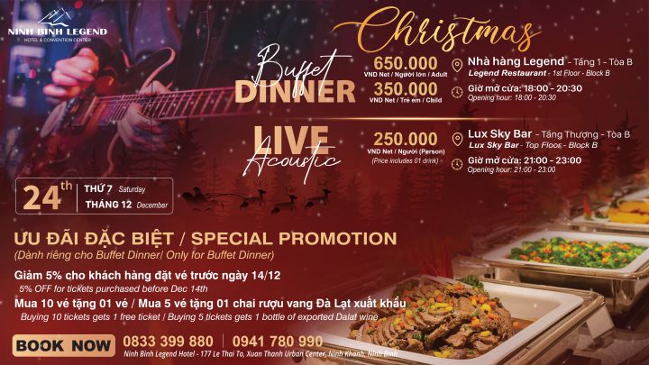 HEAT UP FESTIVE SEASON ATMOSPHERE WITH ‘CHRISTMAS PARTY NIGHT” AT NINH BINH LEGEND HOTEL